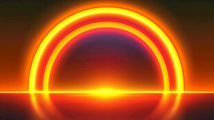 炫彩霓虹光效圆环背景