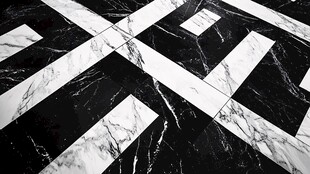 黑白大理石拼花地板图案