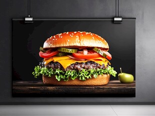 美味双层芝士牛肉汉堡