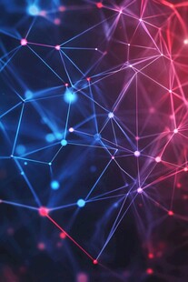 炫彩科技感网络连接图案