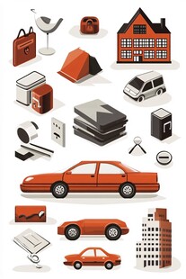 多彩物品集合 车房等元素