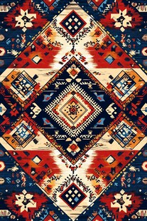 民族风几何图案地毯花纹