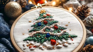 圣诞刺绣装饰 精美圣诞树