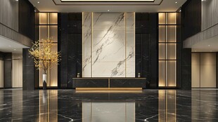 现代奢华酒店大堂接待区