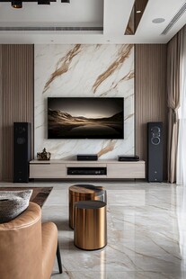 现代奢华客厅电视墙设计