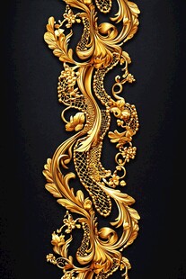 金色奢华立体花纹装饰图案