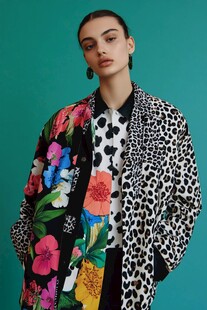 个性印花拼接时尚夹克穿搭