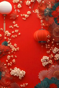中式新春喜庆装饰背景图
