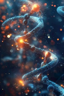 发光DNA分子结构特写