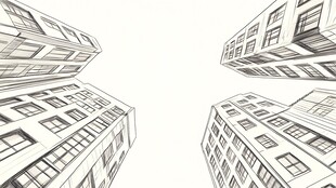 仰视视角下的简约建筑线条