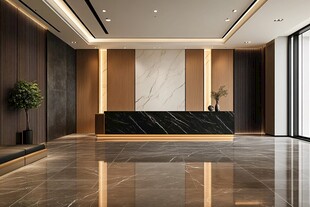 现代大气的酒店大堂前台