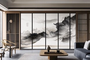 中式客厅的水墨山水意境