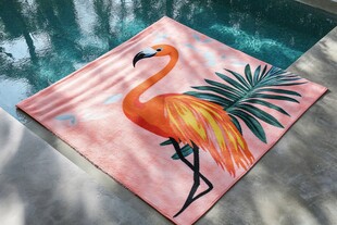火烈鸟图案沙滩巾