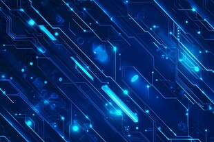 科技感蓝色电路板背景图