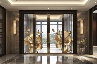 奢华中式入户大门装饰设计