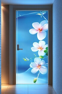 梦幻花卉玻璃门设计