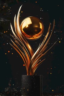 金色璀璨奖杯设计图