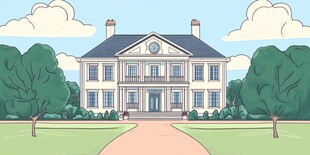 豪华独栋别墅庭院景观