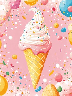 梦幻粉色系美味冰淇淋