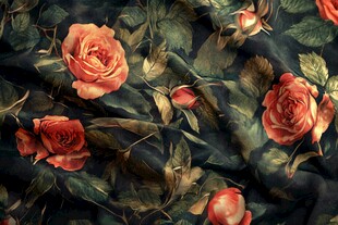 复古玫瑰印花织物图案