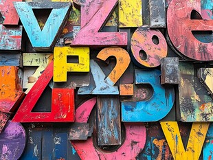 多彩复古字母数字大集合