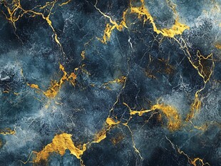 蓝金大理石纹理背景图