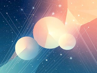 梦幻星空几何星球插画