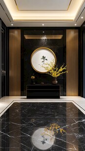 现代中式风格豪华入户玄关