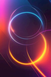 炫彩霓虹环形光影背景图