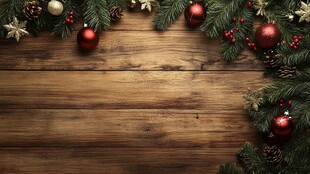 圣诞装饰装点木质背景