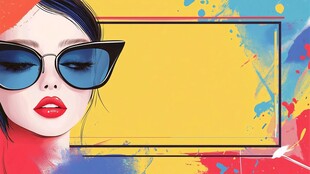 时尚墨镜女性创意插画