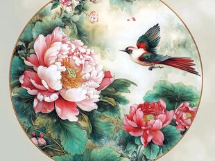 牡丹飞鸟图 中式雅致风情