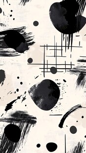 黑白泼墨抽象艺术图案