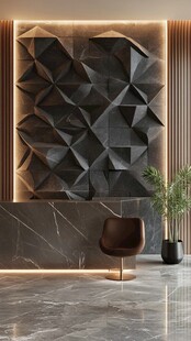 现代几何风格前台接待区