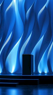 蓝色波浪艺术舞台背景