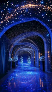 梦幻星空主题婚礼通道