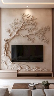 中式浮雕电视背景墙设计