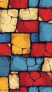 彩色碎裂方块拼接图案