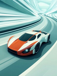 未来感超跑疾驰在科幻赛道