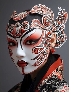 京剧脸谱造型的精致扮相