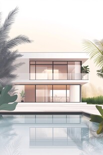 现代简约风格临水别墅