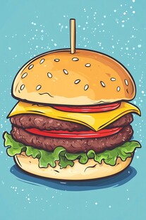 美味双层芝士牛肉汉堡