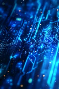 科技感蓝色电路板背景图