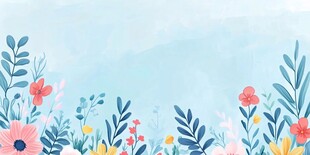 清新花卉边框背景图