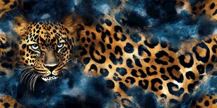 豹纹图案中的豹子特写