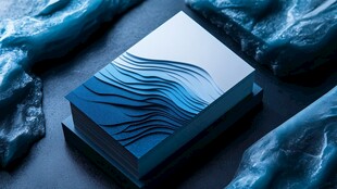 海浪纹理名片设计展示