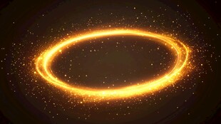 金色光效环形粒子背景图