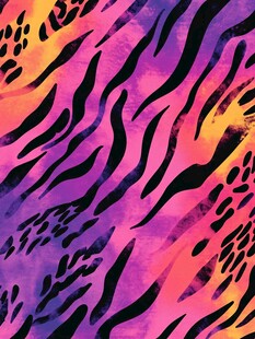 梦幻渐变斑马豹纹图案