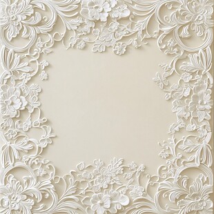 精致立体花卉边框装饰图