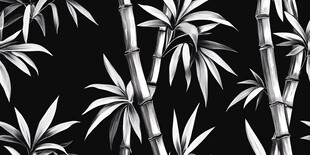 黑白水墨风竹子图案